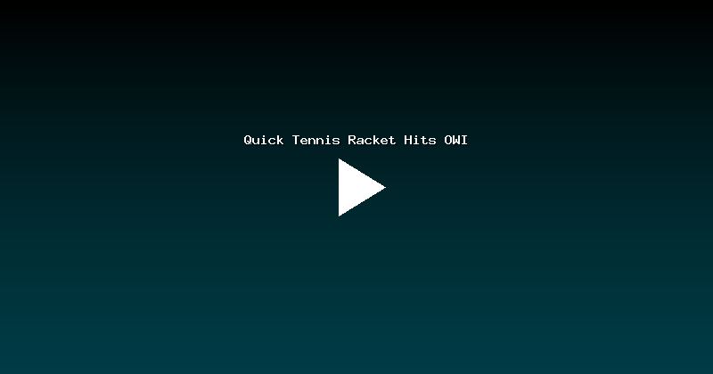 Quick Tennis Racket Hits OWI