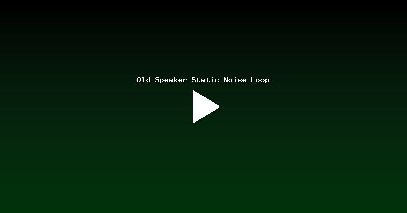 Old Speaker Static Noise Loop