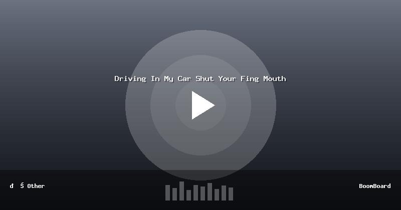 Driving In My Car Shut Your Fing Mouth